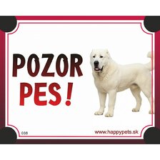 Tabuľka Pozor Pes - stredoázijský ovčiak